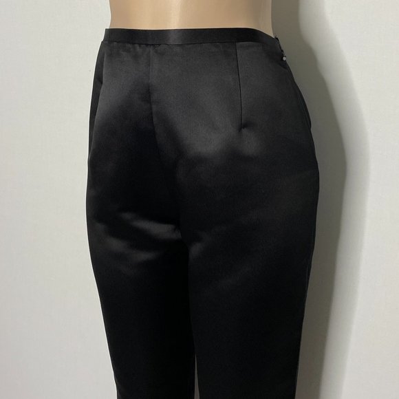 Isabel Ardee Pants Black Satin Straight Leg 10 - Picture 6 of 10